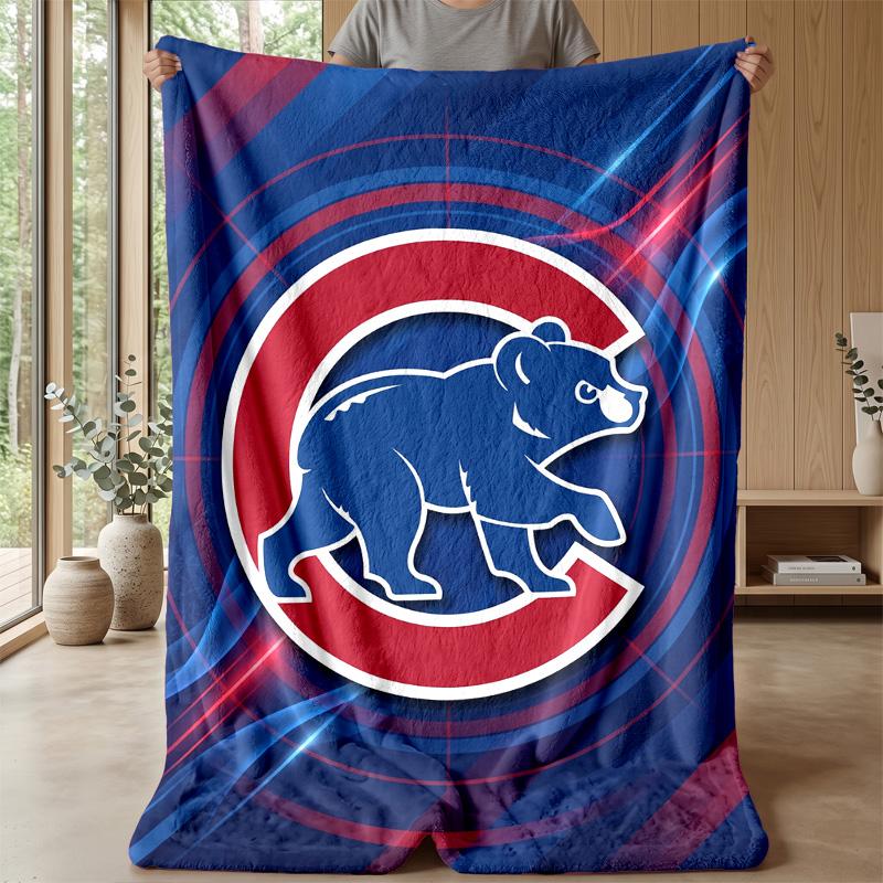 Chicago Cubs Flannel Fleece Blanket Cozy Warm Throw Blanket For Couch Bed Travel All Season Use