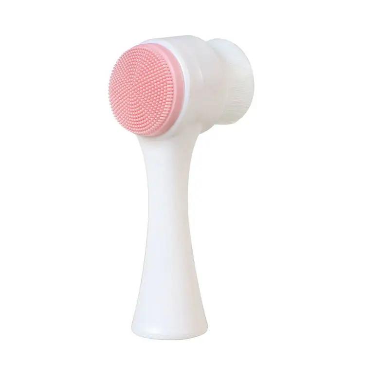 Double-layer silicone facial cleansing brush - facial massage brush. Suitable for exfoliation, for use in the bathroom