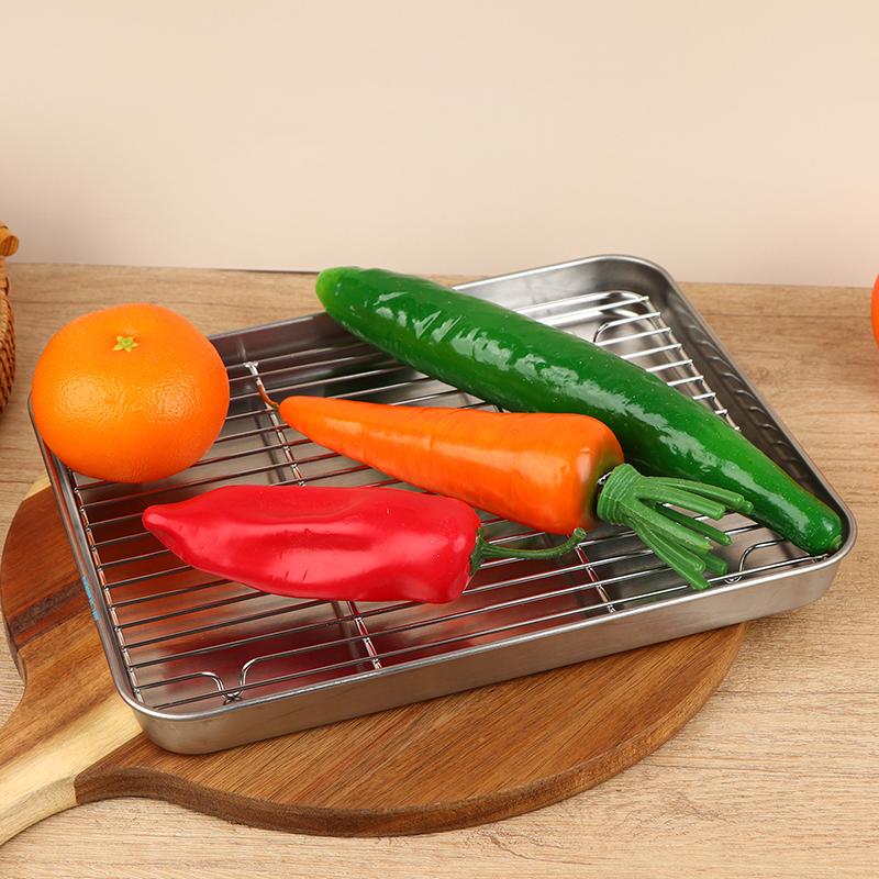 Противень из нержавеющей стали с проволочной решеткой, противень для выпечки тортов, противень для барбекю, съемная решетка для охлаждения, инструмент для приготовления в духовке, для гриля