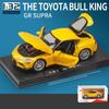 Масштаб 1/32 Toyota GR SUPRA, литая под давлением спортивная модель автомобиля, игрушечный автомобиль с откатным механизмом, звуком и светом для детей, коллекция подарков для мальчиков и девочек