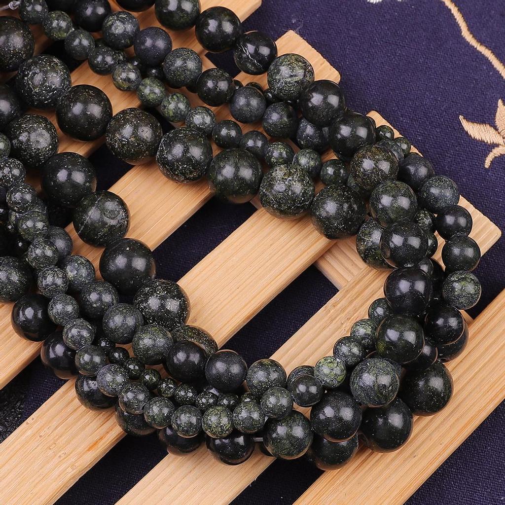 Натуральные зеленые кружевные каменные бусины, круглые свободные бусины-разделители для изготовления ювелирных изделий, 4/6/8/10/12 мм, браслет «сделай сам»