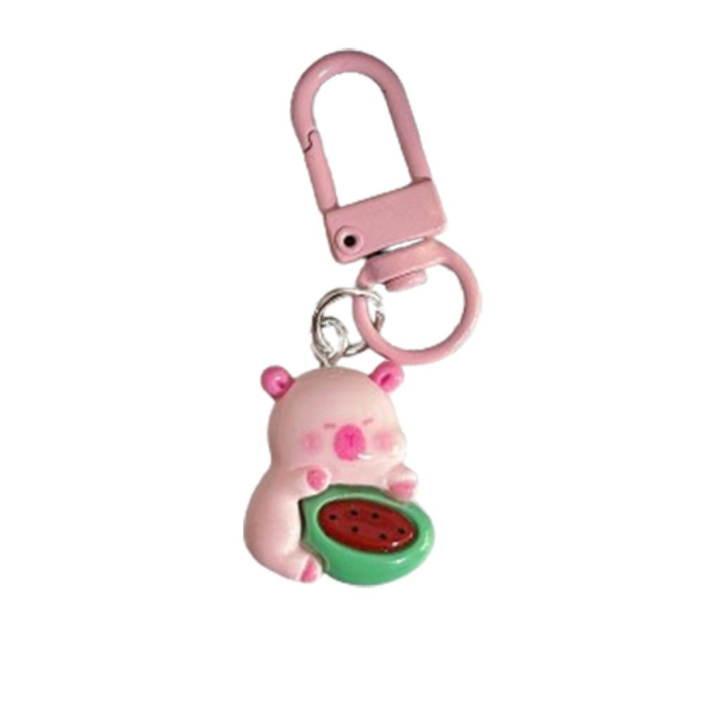 Creative Pink Capybara Keychain Cute Animal Keyring Capybara Bag Hanging  Backpack Decor