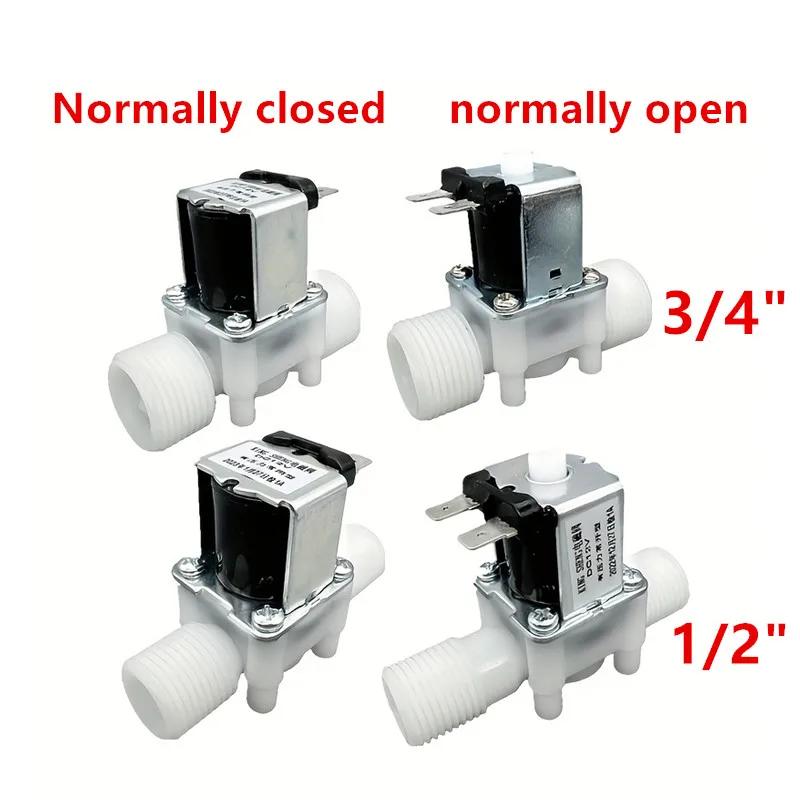 12V 24V 110V 220V normally closed solenoid valve External thread plastic normally open water valve for 0.02-0.8mpa pressure 1/2"