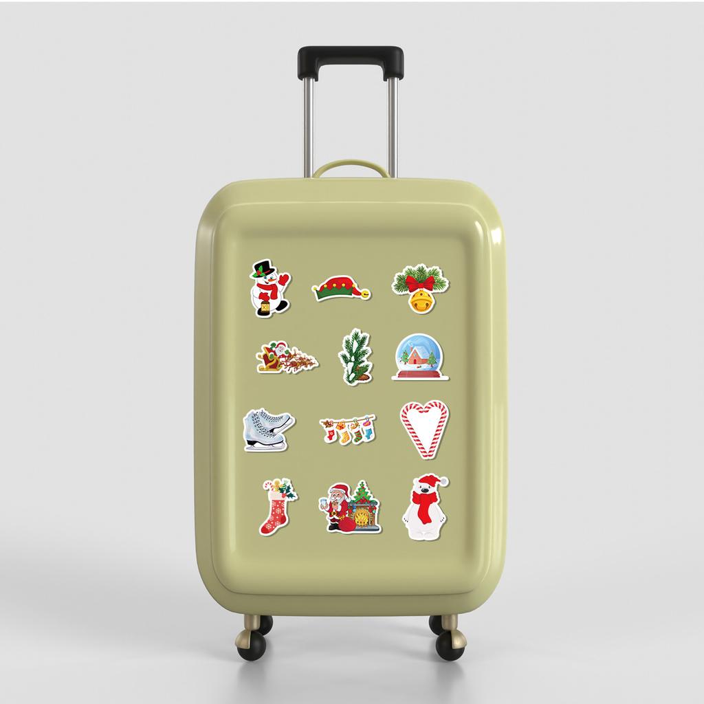 50 Милых Рождественских Дудл-наклеек, Водонепроницаемые Декоративные Наклейки для Водяной Чашки, Милые Праздничные Наклейки со Снеговиком