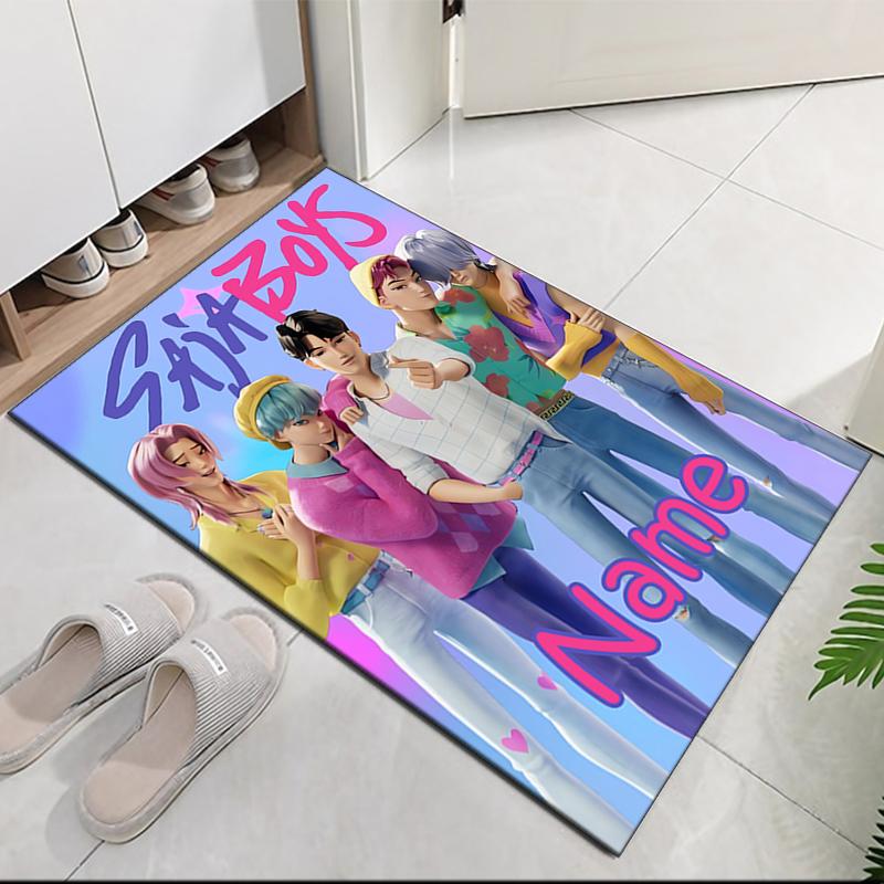 Custom Name Saja Boys Printed Carpet, for Office Chair Living Room Bedroom Kitchen Room Decor Gifts.