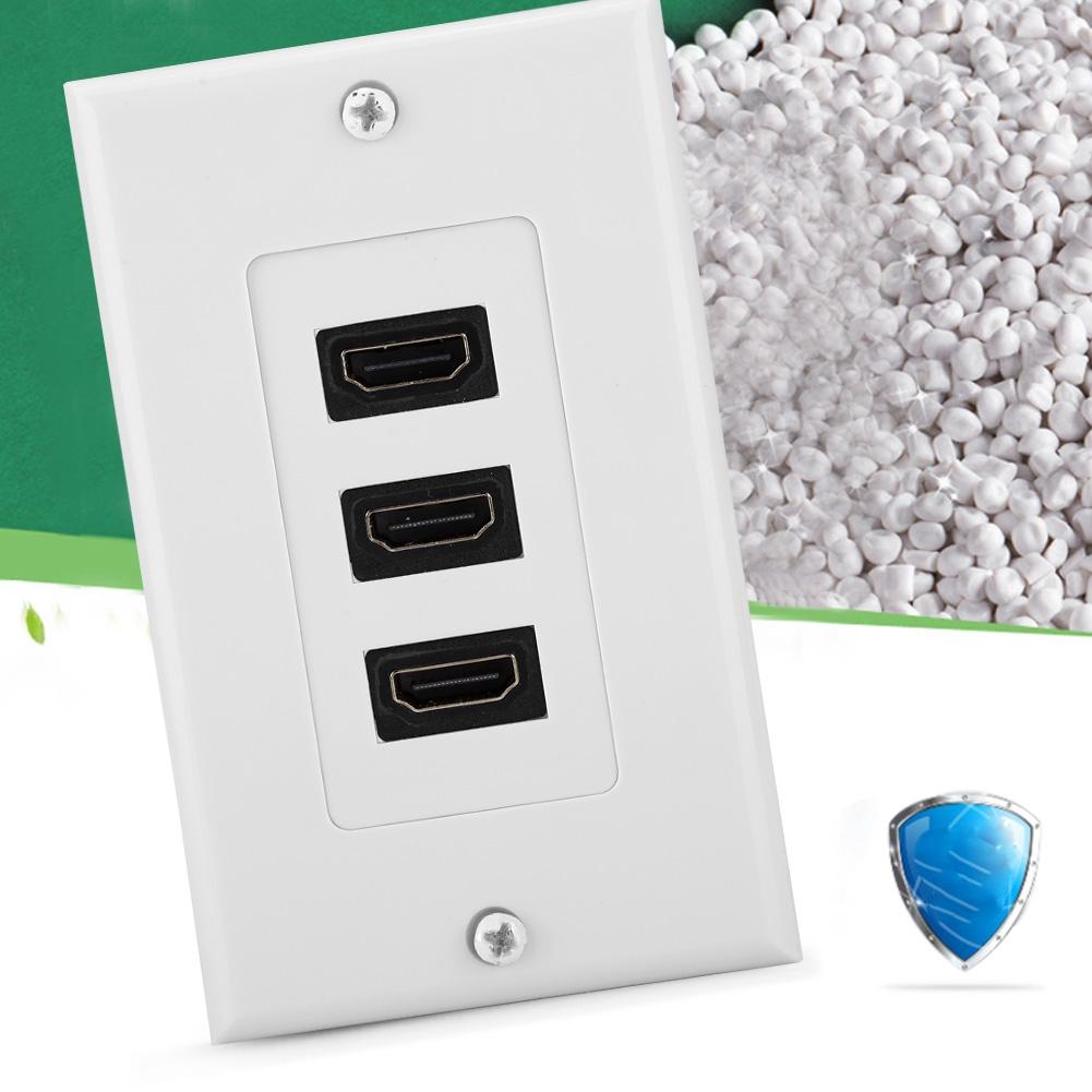 3-портовый HDMI HD Видео Панельный разъем USB-концентратор Адаптер настенная розетка