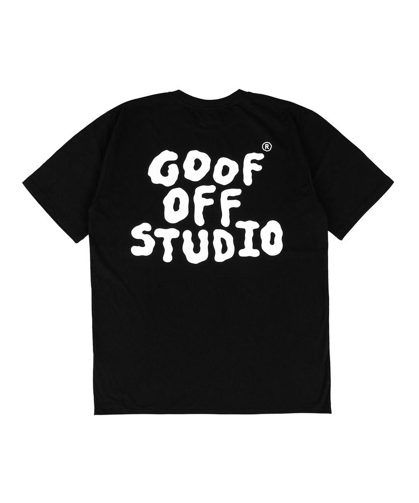 Футболка с основным логотипом Gupeuopeuseutyudio Gofs Черная (белый)
