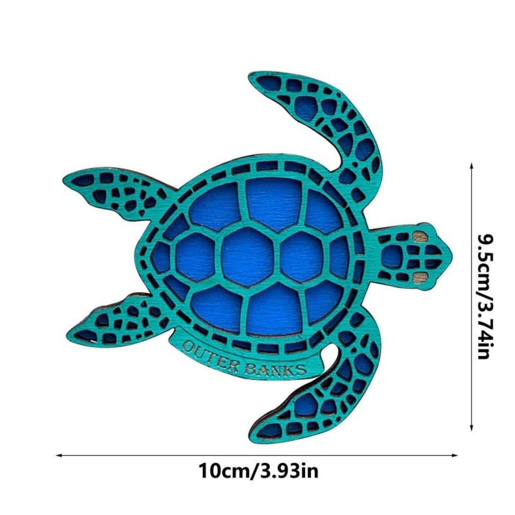 Подставки под напитки в виде морских черепах Деревянные подставки Защита столешницы, подходят для обеденных столов, письменных столов, ресторанов
