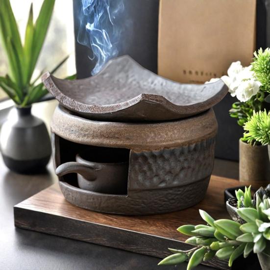 Керамическая грелка для чая, аромадиффузор для свечей для нагревания чайника, домашний офис, декор для медитации, ретро