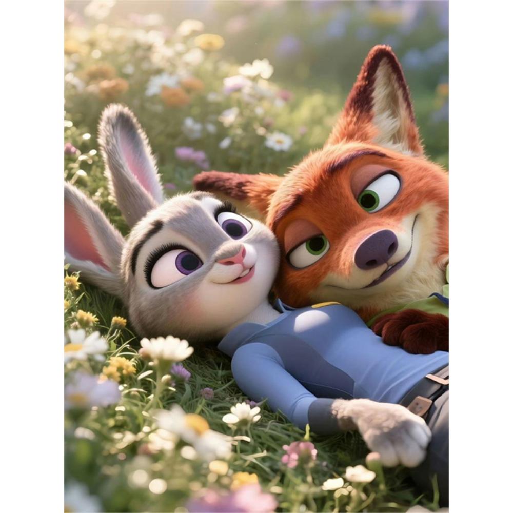 Disney 5D DIY Алмазная живопись Иллюстрация Зверополиса Мультяшная Полная Алмазная Мозаика Искусство Настенный Декор Набор