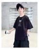 Boys' summer outfit set 2026 new item, mid size children's summer boys' thin short sleeved children's cool and fashionable top trend