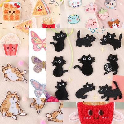 DIY вышивка наклейки мультфильм еда украшения наклейки милые животные одежда игрушечная сумка наклейки