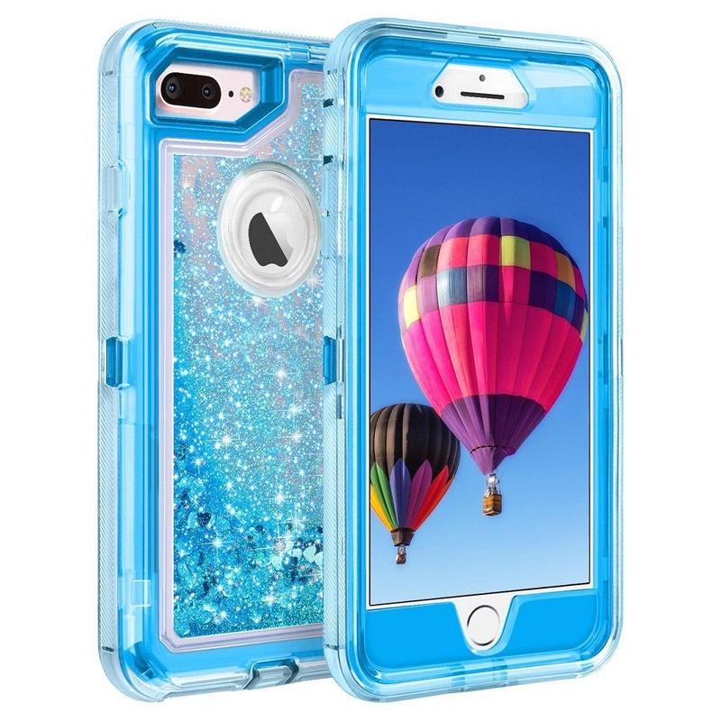 Защитный противоударный чехол Defender Shell с блестками и жидким песком для Iphone 678px