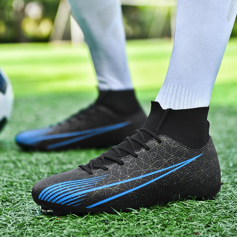 35-47 футбольные бутсы унисекс AG с длинными шипами для мужчин и подростков, профессиональная тренировочная обувь с искусственной травой, детские футбольные бутсы