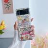 Для Samsung Galaxy Z Flip 4 3 чехол с милой мультяшной росписью, красочный прозрачный складной противоударный защитный чехол, аксессуары