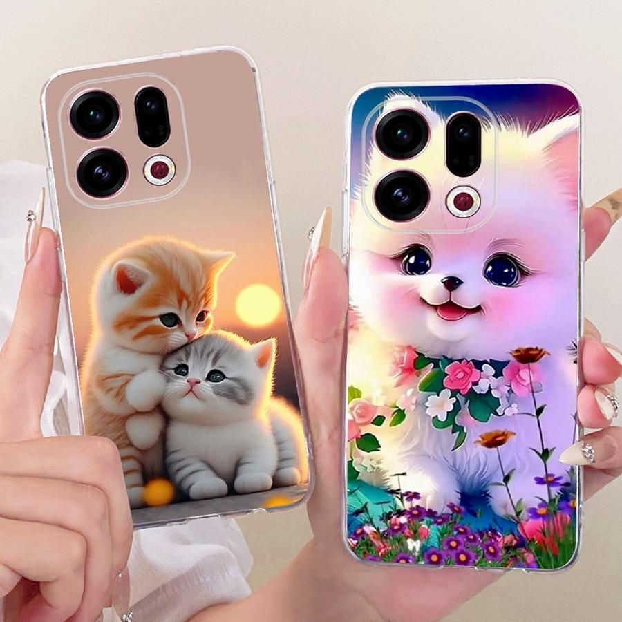 Чехол для OPPO Find X9 Pro 5G Силиконовый Чехол Животное Кот ТПУ Мягкая Задняя Крышка Для OPPO Find X9 Чехлы FindX9 CPH2797 PLJ110 ТПУ Чехол