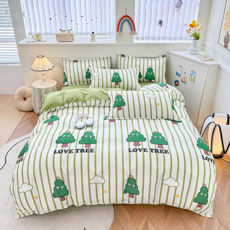 Стильный однотонный постельный комплект - 3 или 4 предмета, идеально подходит для общежитий (1,5 м/1,2 м)