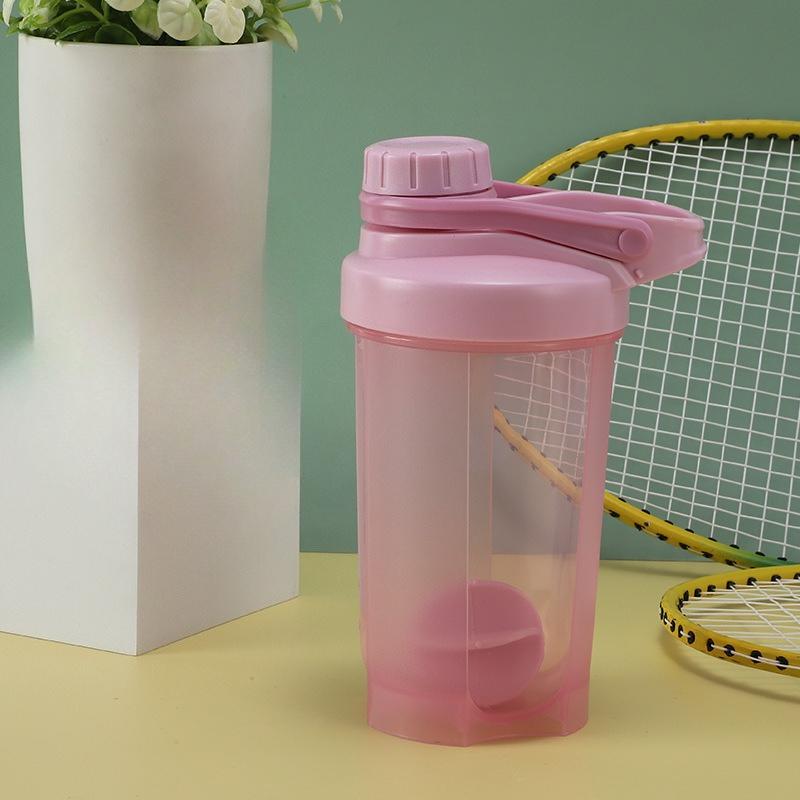 Protein Shaker Cup with Scale, Handheld Milkshake Cup with Screw Cap, Fitness Sports Water Bottle