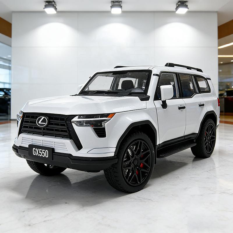 1/24 Lexus GX550 Внедорожник Литой Металлический Модель Игрушечного Автомобиля Звук и Свет Оттяжка Детская Игрушка Коллекционные Предметы Подарок на День Рождения
