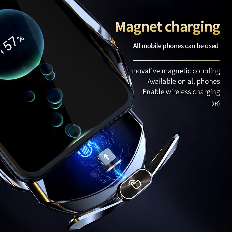 2024 Magic Clip Q11, новое обновление, автомобильное беспроводное зарядное устройство, держатель для мобильного телефона, открывающаяся и закрывающаяся навигационная поддержка, автомобильные принадлежности