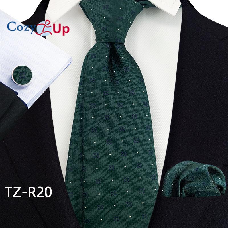 Cozy Up Набор из трех предметов, модный деловой мужской галстук с узором пейсли, включает в себя галстук, запонки, носовой платок