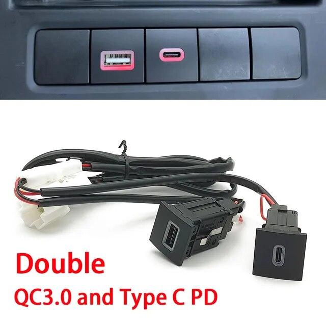 Автомобильное USB-зарядное устройство для VW Golf 6 Jetta 5 MK5 Scirocco 2006-2012 PD Quick Charge QC3.0, кнопка автомобильного адаптера для зарядки телефона