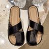 Fashion 2025 Summer Stylish Unique Design Flat Sole Enclosed Toe Half Slipper Women Bohemian Inspired Anti Slip Perfect for Outdoor Wear