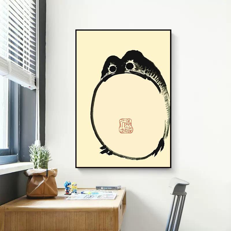 Винтажный японский минималистичный постер «Мацумото Ходжи сварливая лягушка», холст, картина с животными, ретро настенное искусство для гостиной, украшение для дома