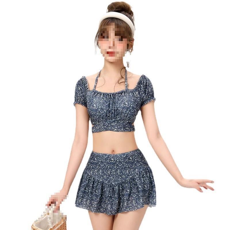 2024 Свежий Сказочный Цветочный Японский Купальник Пуш-ап из Двух Частей для Женщин