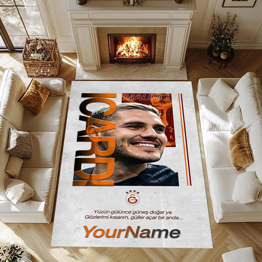 Galatasaray 158 Personalized Text Floor Mat Design for Study room Hallway Dormitory Playrooms Anti-slip Rug Anime Office Decor