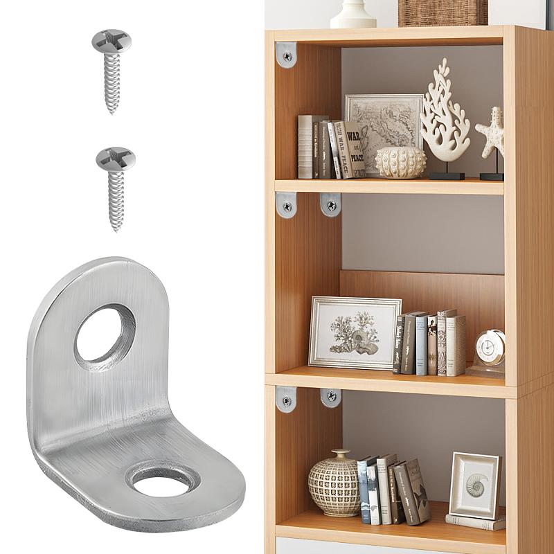 L-образные кронштейны из нержавеющей стали - 40 шт. маленькие прямоугольные с 80 шт. винтов угловые скобы для полок, деревянной мебели, стула, ящика