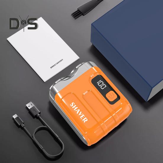 Мини-электробритва с ЖК-дисплеем, USB-перезаряжаемая водонепроницаемая дорожная бритва, портативный триммер для бороды для мужчин, инструмент для удаления волос, подарок отцу, мужу, парню