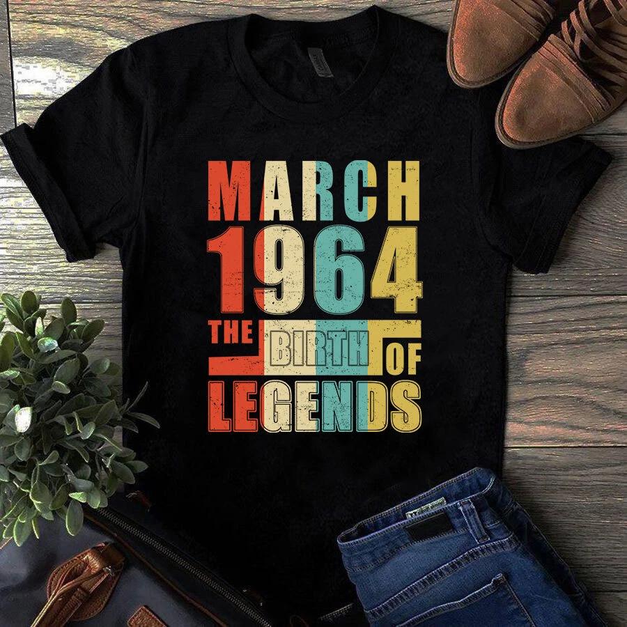 March 1964 The Birth Of Legends Vintage Unisex Men's and Women's T-shirts
