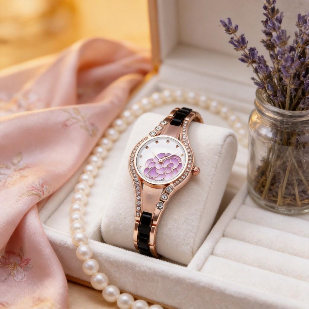 Fashion Ladies Quartz Watch With Alloy Strap For Casual Daily Wear