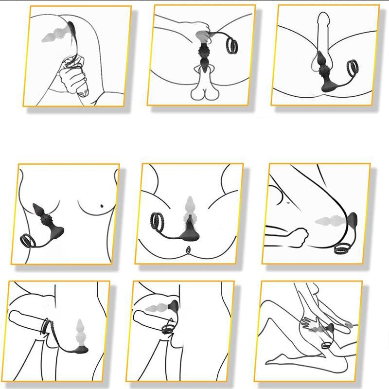 Anal Vibrator for Men Vibrating Penis Ring Delay Anal Sex Toys Male Anal Butt Plug Vibrator Sex Toys