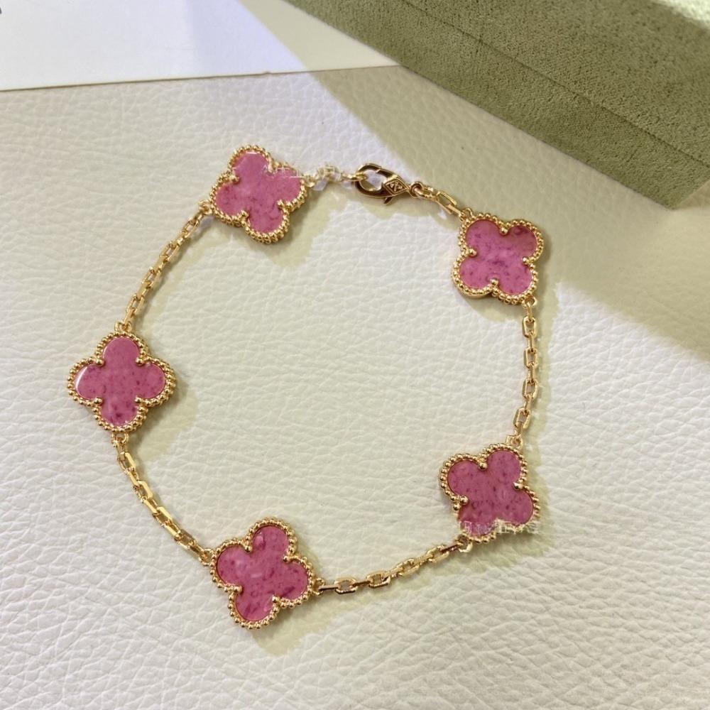 Высококачественный браслет из красного халцедона с лазерной гравировкой «Четырехлистный клевер» и «Пятицветник», из розового золота 18 карат, ювелирное изделие класса люкс, подарок для девушки