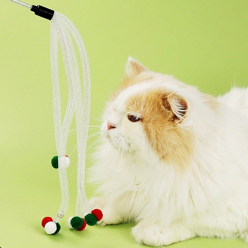Игрушка для кошек Эластичная сетка Палка для кошек Шерстяной шарик Кисточка Игрушки для кошек Интерактивный цветной шарик Игрушка для кошек с колокольчиком Дразнилка для котят Товары для домашних животных