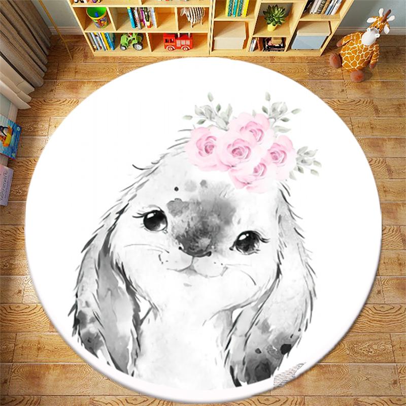 Украшение дома, игра с героями мультфильмов, детская спальня, противоскользящий коврик для гостиной, детский ковер для детского сада, кавайный круглый игровой коврик для ползания