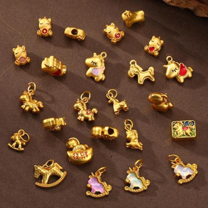 5 шт. Подвески-пони из цинкового сплава с покрытием, Шармы для DIY Ожерелья, Браслета, Серьг, Аксессуар