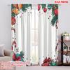 2pcs,2D Plane Printing Curtains Christmas Ornaments Gifts Festive (2) Polyester Woven (without Rod) Festive for Bedroom,
