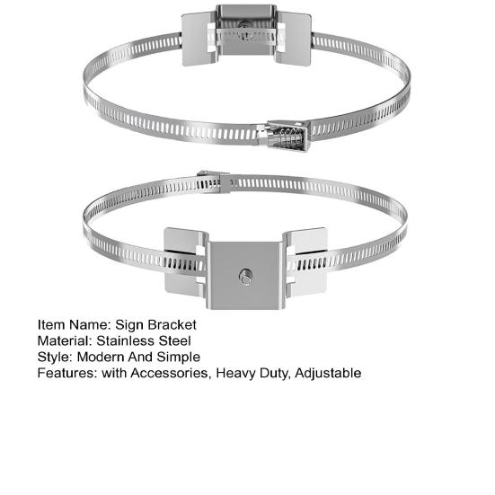 1/2 комплекта регулируемых кронштейнов для крепления знаков с болтами, ремнями, сверхпрочная нержавеющая сталь, уличный знак, нагревательный бак, кронштейн для крепления на столб, фурнитура