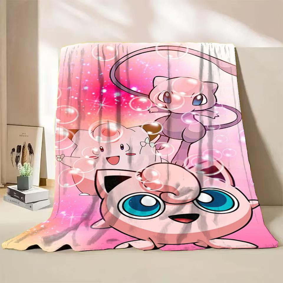 Pokemon Jigglypuff Flannel Kids Blanket Cartoon Cute Plush for Home Bedroom Sofa Picnic Office Cover Soft Blankets Winter Gifts