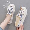 Милые женские сандалии с рисунком из мультфильмов, круглые туфли на каблуке, нескользящие водонепроницаемые толстые мягкие туфли на плоской подошве
