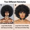 XINRAN Fluffy Wigs Synthetic Short Curly Wig Large Roll Extension Large Short Curly Flexible  Soft Natural Full Bob Wigs For Women Cosplay Daily