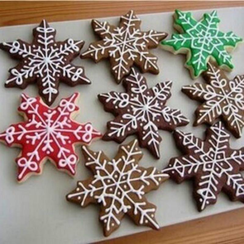 5pcs/set DIY Kitchen Baking Tool Snowflake Cutter Cookies Stainless Steel Fondant Christmas Cake
