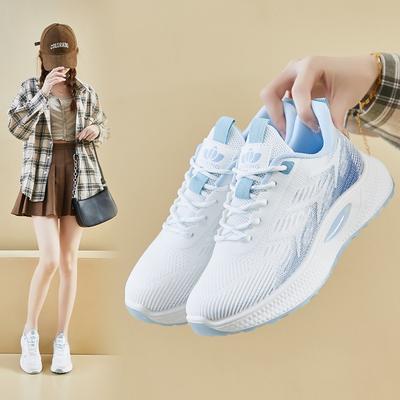 Женская весенняя новая стильная студенческая повседневная обувь для летающих трикотажных спортивных кроссовок