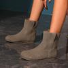 AJGS Niche Design New Western Cowboy Boots Pull-on Khaki Cow Suede Boots Versatile Fashion Street Style Women's Boots