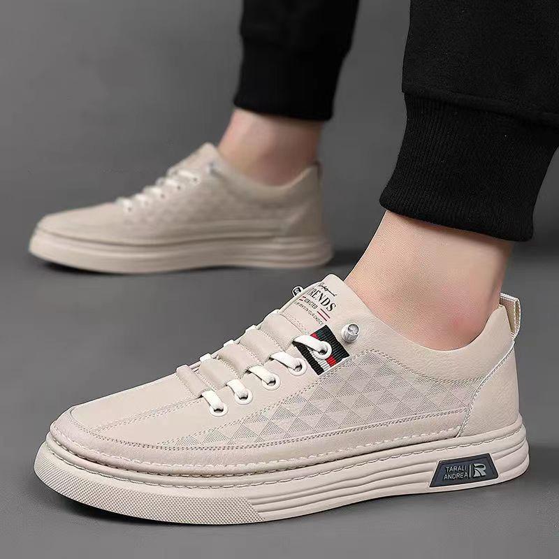 Breathable Thin Leather Little White Shoes Men's Summer 2025 New Trend Versatile Casual Sports Board Shoes Men's Summer