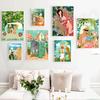 Tropical Colorful Girl Leopard Flamingo Flower Wall Art Canvas Painting Posters And Prints Wall Pictures For Living Room Decor