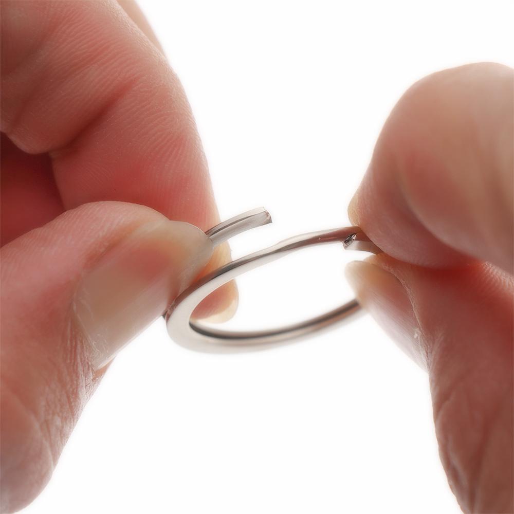 10Pcs/Pack 25/28/30/32mm Connectors Clasps Keychain Split Key Ring Chain Loop Stainless Steel